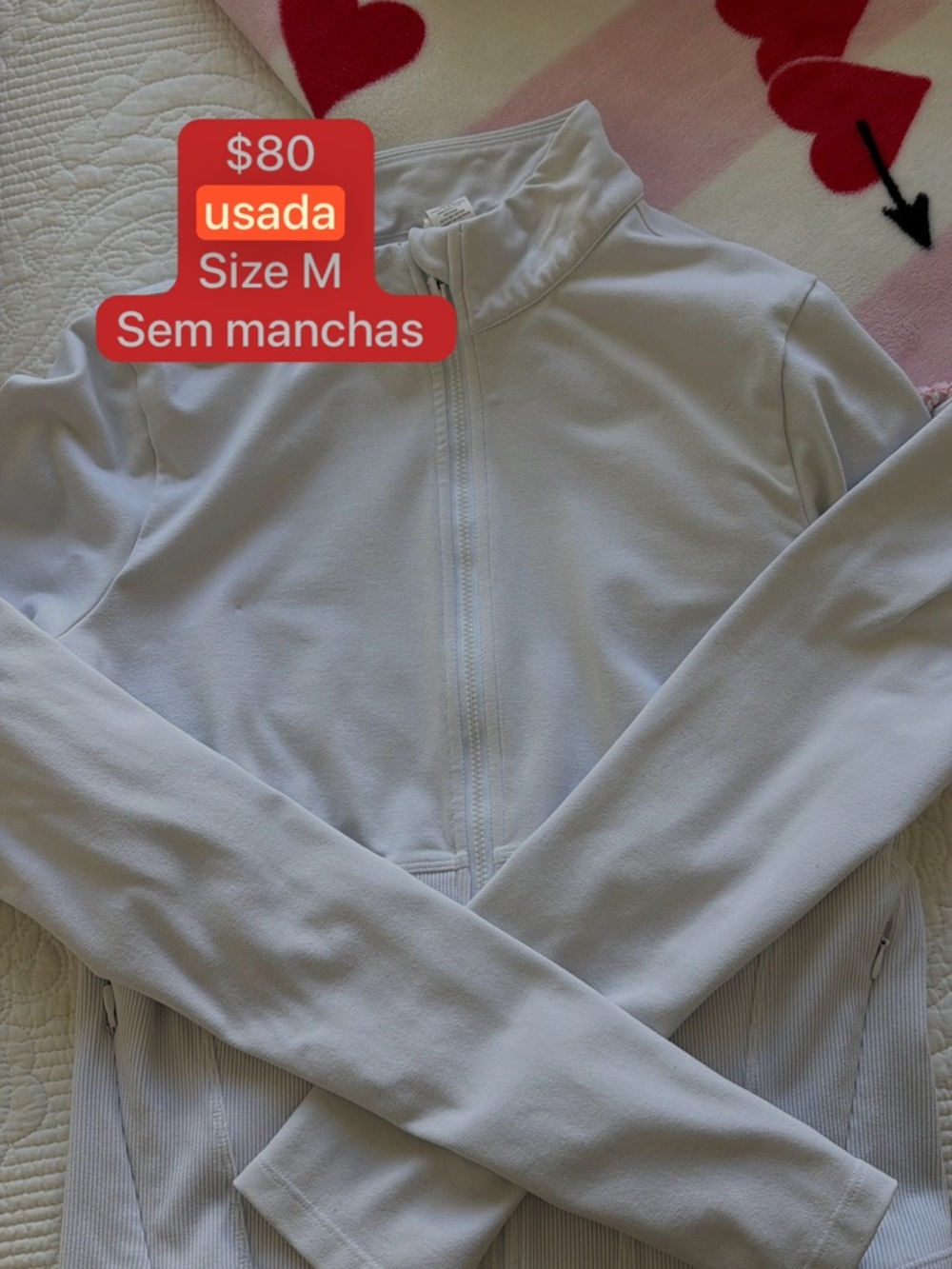 ALO Yoga Light Gray Full-Zip Varsity Jacket